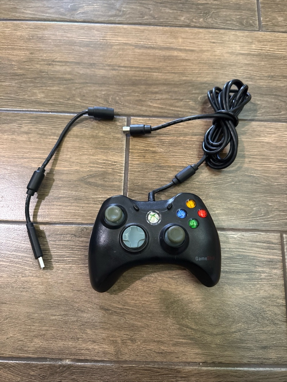 GameStop Black Controller Wired Gamepad Microsoft Original Xbox 360, Tested